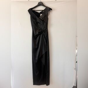 Black satin formal dress new XS
